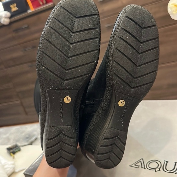 Aquatalia Sturdy Black Wedge Heeled Tall Boots - Picture 6 of 10